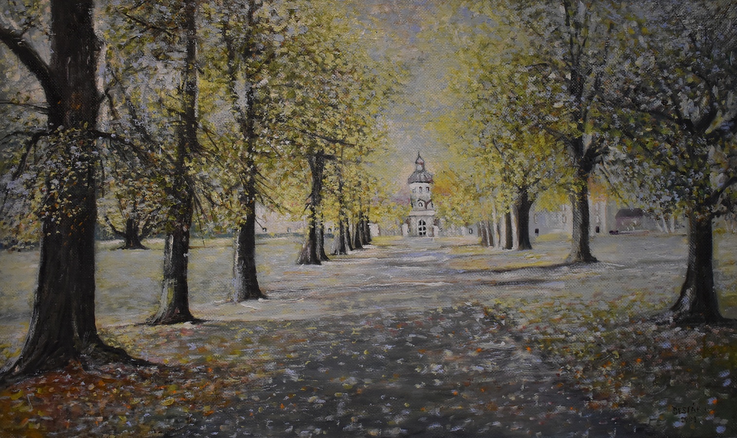 10. Zámecká alej Hořovice, olej, 2023 Rozměr obrazu 76x45 cm